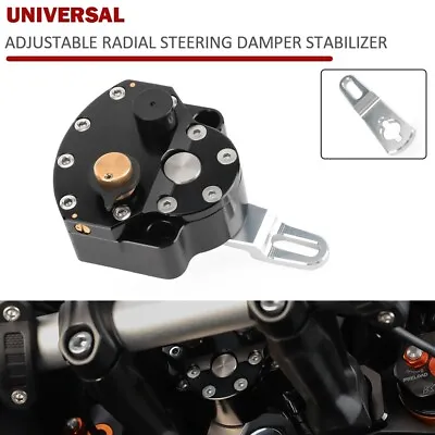 Motorcycle Adjustable Steering Damper Stabilizer Universal Reversed Safety Black • $115.77