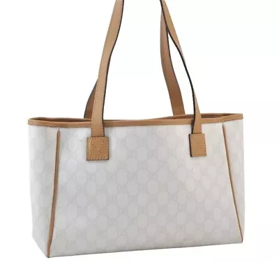 Authentic GUCCI Vintage Shoulder Tote Bag GG PVC Leather 264221 White 0463J • $26