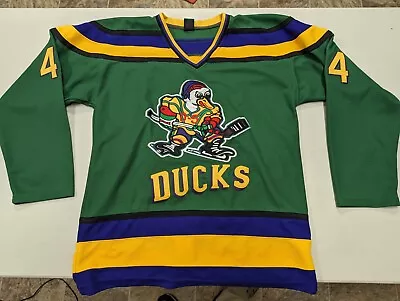 The Mighty Ducks Movie Jersey #44 Fulton Reed Hockey Jersey Size Medium EUC • $29.99