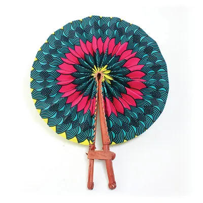 Cute African Floral  Folding Fan | Wedding Leather Folding Hand Fan (Leather) • $21.99