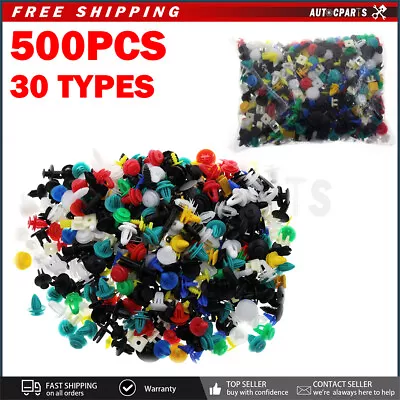 $12.99 • Buy 500Pcs Retainer Clips Fastener Clip Bumper Fender Trim Plastic Rivet Door Panel