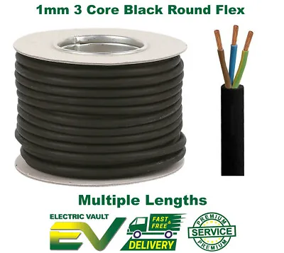 £9.93 • Buy Rubber Cable 3 Core 1.0mm Ho7rn-f Heavy Duty Garden Pond Outdoor Site Extension