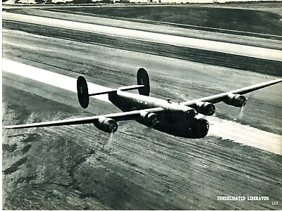 1943 Vintage Print WW2 Plane Consolidated B-24 Liberator British RAF Bomber Air • $24.88