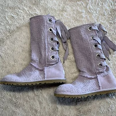 Uggs Australia Heirloom Lace Up Corset Boots Lavender  Women's Size 6 • $43.89