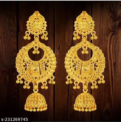 Bollywood Indian 22k Gold Plated Ethnic Bridal Long Jhumka Earrings • £14.63