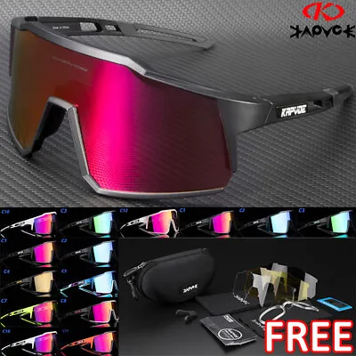 Cycling Glasses MTB Bike Glasses Bicycle Sunglasses Eyewear +5 Lens +Zipper Box • $29.99