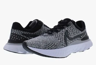 Nike React Infinity Run Flyknit 3 Mens Road Running Shoes Size-13 Black White  • $89.88