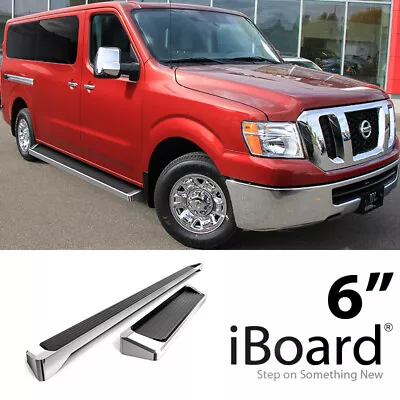 IBoard Running Boards 6-inch Silver Fit 12-21 Nissan NV 1500 2500 Full Size Van • $345