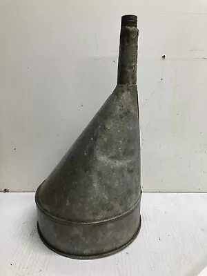 Vintage Galvanized Metal FUNNEL 8.5  Farm Country Industrial Steampunk • $18