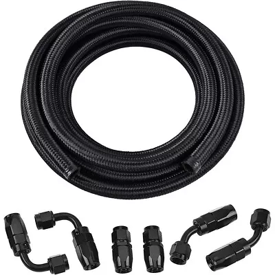 AN6 -6AN AN-6 3/8 Fitting Stainless Steel Braided Oil Fuel Hose Line 10FT Kit • $28