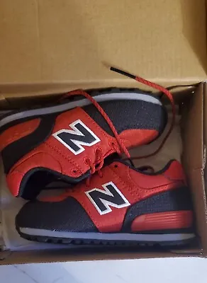 New Balance 574 ENFANTS Walking Shoes Sneakers KL574QHI- Red/Black • $35.99