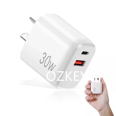 PD 30W QC3.0 18W Dual USB Fast Quick Wall Charger Adapter For IPhone Samsung AU • $14.99