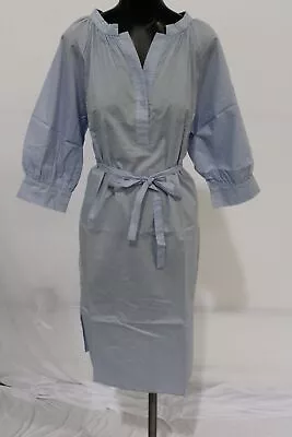 Mango Women's Tie-Waist Cotton Midi Dress LV5 Blue Size US:2 NWT • $24.99