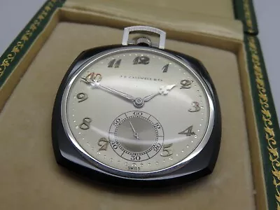 $2699 • Buy Rare J.e. Caldwell Company Platinum & Onyx Case Pocket Watch & Original Box 