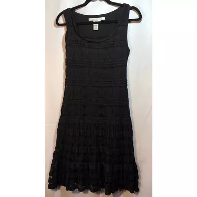 Max Studio Black Lace Tank Dress Scoop Neck Lined With Stretchy Black Lining • $35