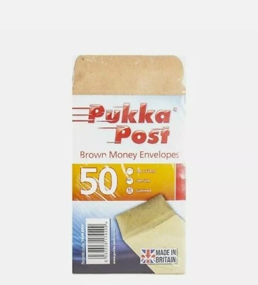 50 Brown Money Envelopes 100x62mm 80GSM SELF SEAL For DINNER MONEY/WAGE COIN... • £3.80