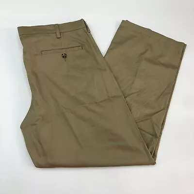 Merona Chino Pants Mens 40X30 Khaki Tan Straight Hem Cotton Blend Slash Pockets • $14.95