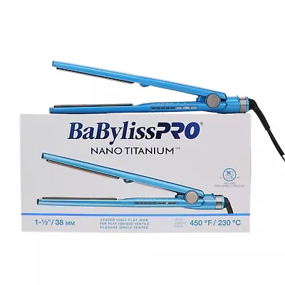 BabylissPRO Nano Titanium Vented Ionic Flat Iron 1 1/2 . Open Box • $75