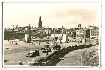 1961 Posted Real Photo Postcard Kingsway Mersey Tunnel Entrance Liverpool Salmon • £1.85