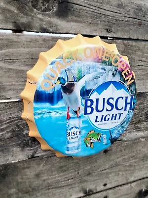 Busch Light Quack One Open Large Bottle Cap Metal Beer Sign Man Cave Wall Decor  • $20.99