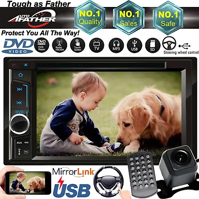 2 Din CD DVD Car Stereo Audio Vedio Fast System AUX Mirror Link For GPS Nav+Cam • $90.60