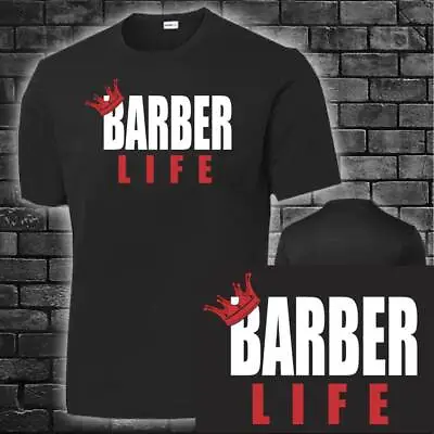 Barber LIFE KING Cotton T-shirt Plain Adult Men • $9.99