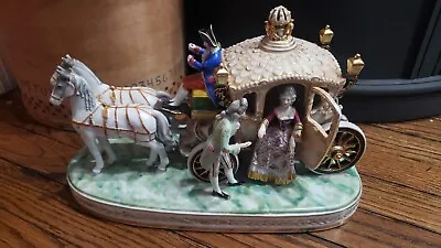 Vintage Large Maruyama Made In Japan Porcelain Horse And Carriage  • $85