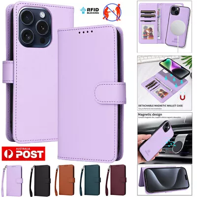 For IPhone 15 14 13 12 11 Pro Max 8 7 Case Removable Wallet Flip Leather Cover • $5.99