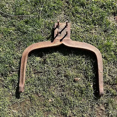 Antique Cast Iron Dinner Bell Yoke Brown School Church Farm Barn Country Decor • $179.99