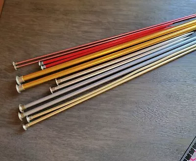 Vintage Knitting Needle Lot 12 Pieces Aluminum Boye Bates In Case No Lid  • $15