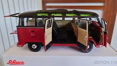 Schuco VW Volkswagen T1 Bulli Samba Bus 1:18 Split Screen 23 Window Camper Van • $248.67