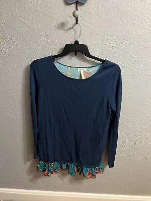 Women’s Womens Size Medium Matilda Jane Blouse Shirt Blue Floral At Bottom • $16.50