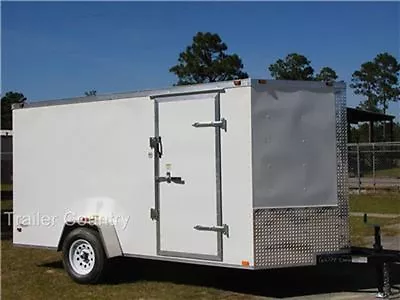 NEW 6x12 6 X 12 V-Nose Enclosed Cargo Trailer W/ RAMP • $3995