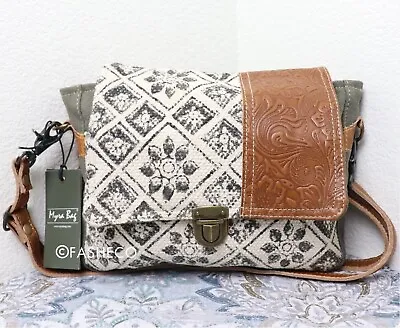 Myra Bag And Wallet Crossbody Messenger Style Purse With Floral Embossed Leather • $21