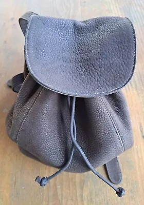 Vintage 1990s COACH Brown Pebbled Leather Nubuck Backpack Italy G5E-4938  • $100