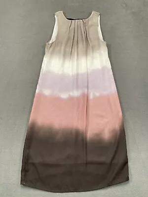 H&M Slip Dress 2 Pleated High Neck Sleeveless Bow Tie Back Colorblock  • $15.99