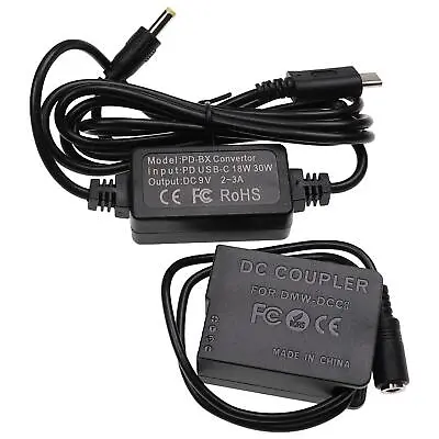 USB Power Supply + DC Coupler For Panasonic Lumix DMC-FZ300 • £27.60