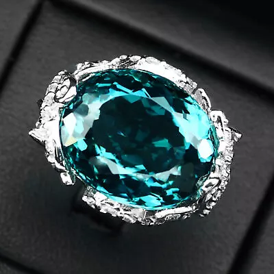 Ravishing Indicolite Tourmaline Rare 18.20Ct. 925 Sterling Silver Handmade Rings • $44.99