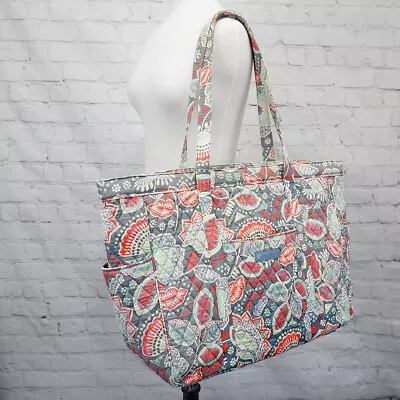 ❤️ VERA BRADLEY Nomadic Floral Get Carried Away / Going XL Tote Gray Coral • $44.49