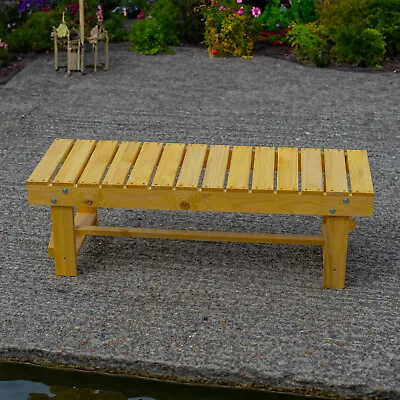 Woodside 2 Seater Garden Patio Bench Outdoor Wooden Loveseat Hard Pine Wood • £39.99