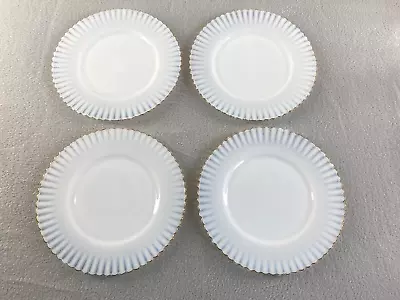 Macbeth Evans Petalwear White Monax Gold Trim Salad Plate 8  Lot Of 4 • $24.98