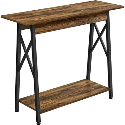 £46.99 • Buy Industrial Console Table With Shelf, Slim Hallway Table For Living Room Entryway
