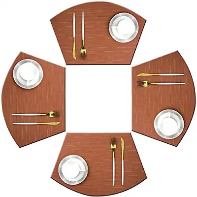 $20.60 • Buy Bright Dream Wedge Shape Placemats For Round Dinner Table Woven Vinyl Non Slip P