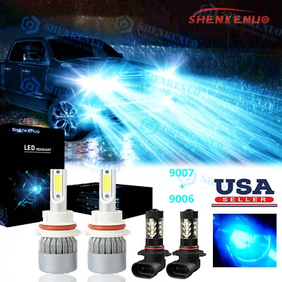 4X 8000K 9007+9006 LED Headlight Fog Bulbs For Dodge Ram 1500 2500 3500 2002-05 • $26.24