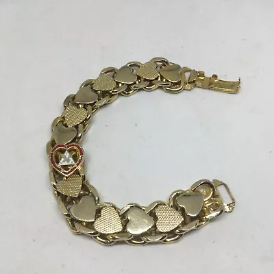 Vintage Moose Club Member Ladies 7” Heart Chain Bracelet • $19.99