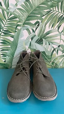 Cotton Traders Khaki Lace Up Ankle Boots Size 7 • £8