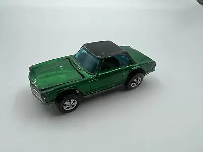 Vintage Hot Wheels Redline 1969 Mercedes Benz 280SL Green Black Roof Hong Kong • $68