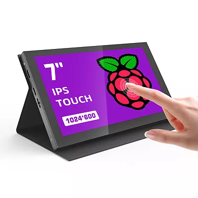 Raspberry Pi Screen 7  IPS Monitor 1024x600 Mini HDMI 5-Points Capacitive Touch • £59.99