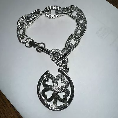 Vintage Silver Tone Shamrock  Clover Bracelet - St. Patty’s Day PATRICK’s • $20.99