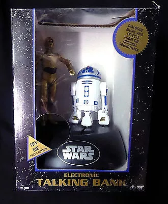 Star Wars Deluxe Electronic C3PO & R2D2 Thinkway Talking Bank New From 1995 • $89.99